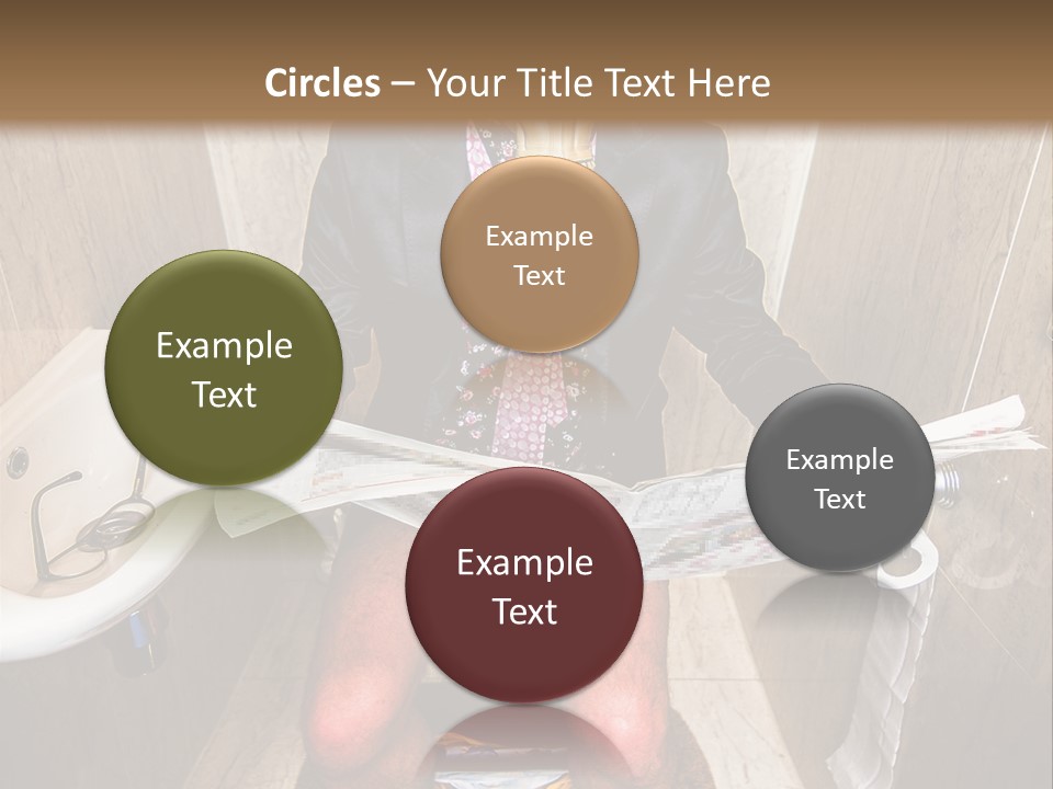 A Man In A Gas Mask Sitting On A Toilet Reading A Newspaper PowerPoint Template