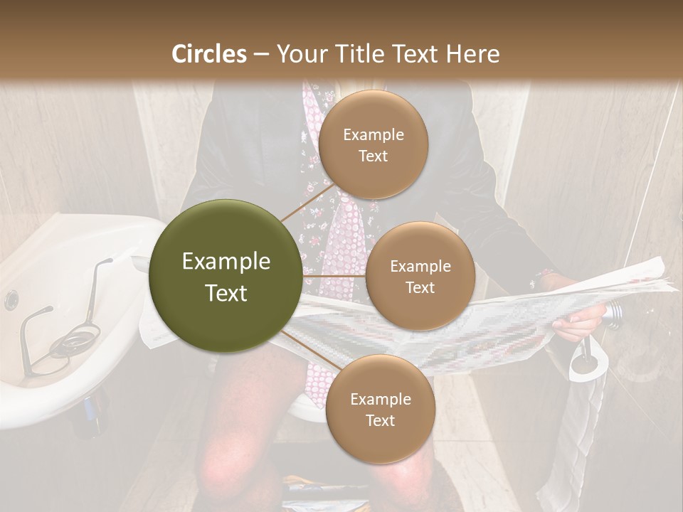 A Man In A Gas Mask Sitting On A Toilet Reading A Newspaper PowerPoint Template