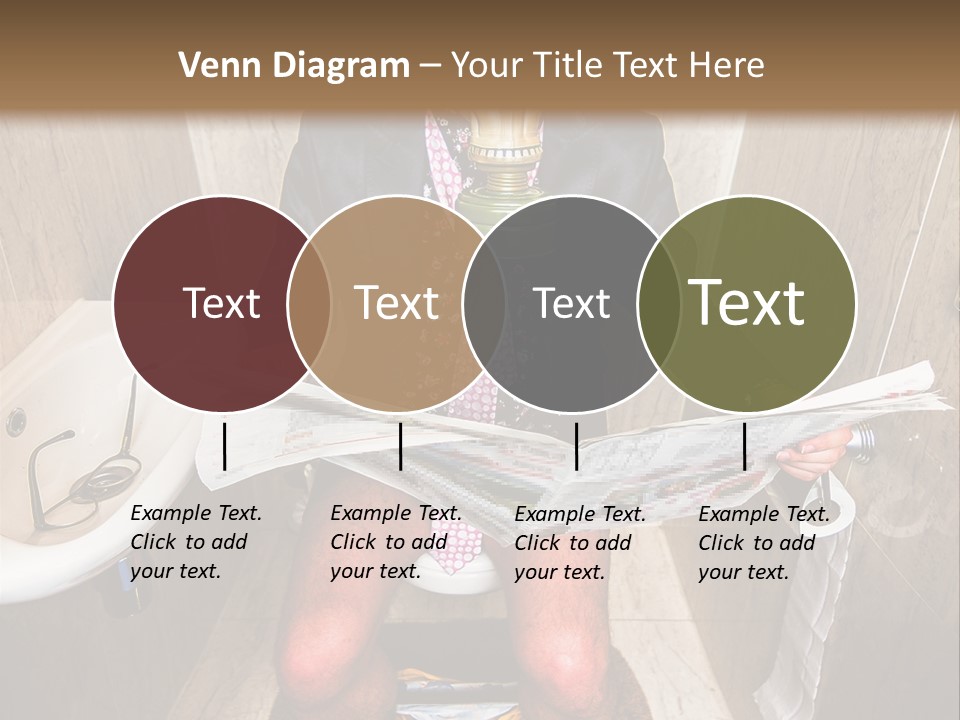 A Man In A Gas Mask Sitting On A Toilet Reading A Newspaper PowerPoint Template