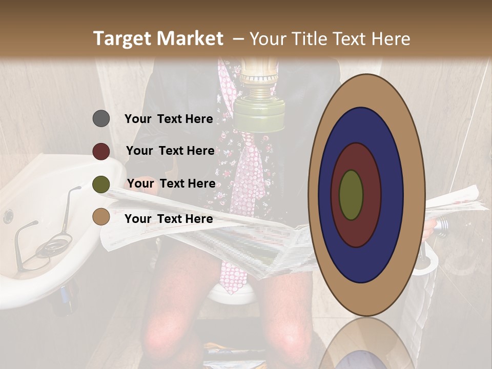 A Man In A Gas Mask Sitting On A Toilet Reading A Newspaper PowerPoint Template