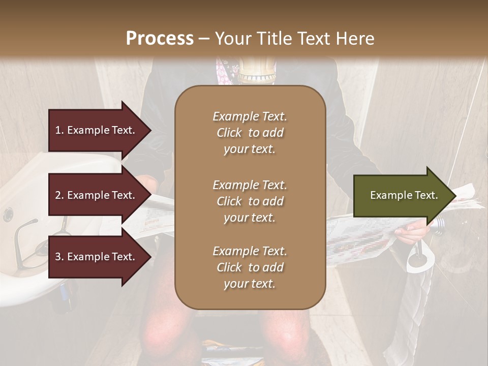 A Man In A Gas Mask Sitting On A Toilet Reading A Newspaper PowerPoint Template