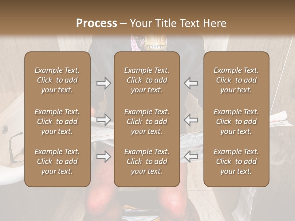 A Man In A Gas Mask Sitting On A Toilet Reading A Newspaper PowerPoint Template