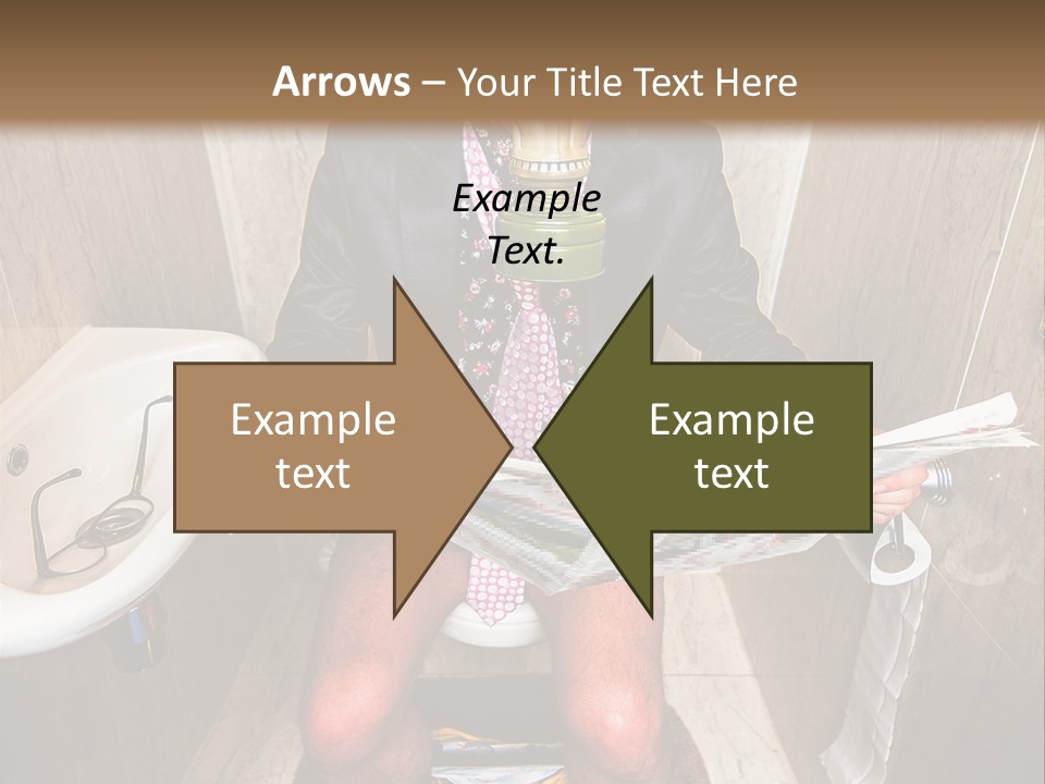 A Man In A Gas Mask Sitting On A Toilet Reading A Newspaper PowerPoint Template