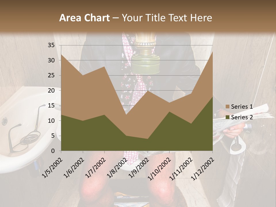 A Man In A Gas Mask Sitting On A Toilet Reading A Newspaper PowerPoint Template