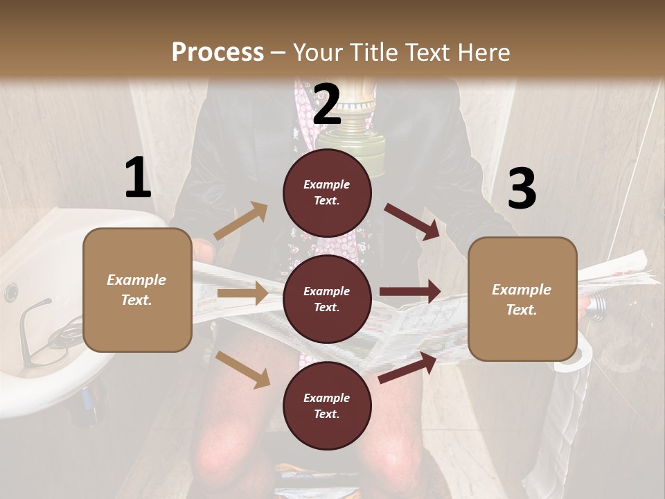 A Man In A Gas Mask Sitting On A Toilet Reading A Newspaper PowerPoint Template