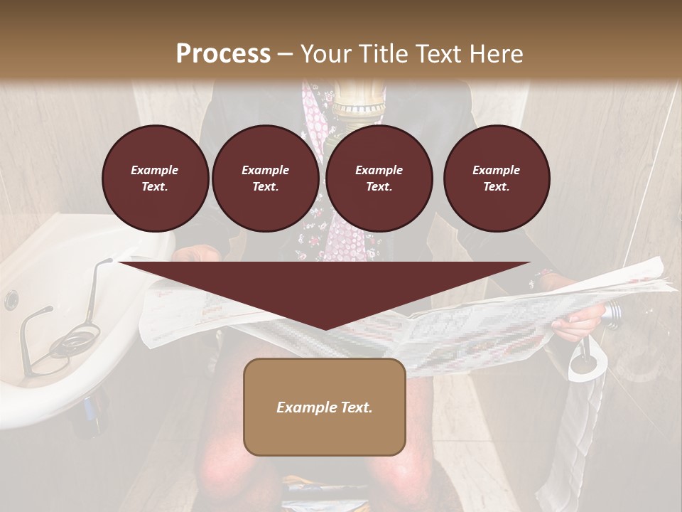 A Man In A Gas Mask Sitting On A Toilet Reading A Newspaper PowerPoint Template