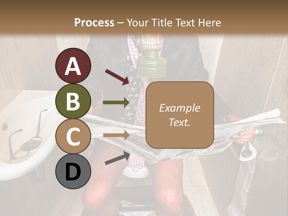 A Man In A Gas Mask Sitting On A Toilet Reading A Newspaper PowerPoint Template