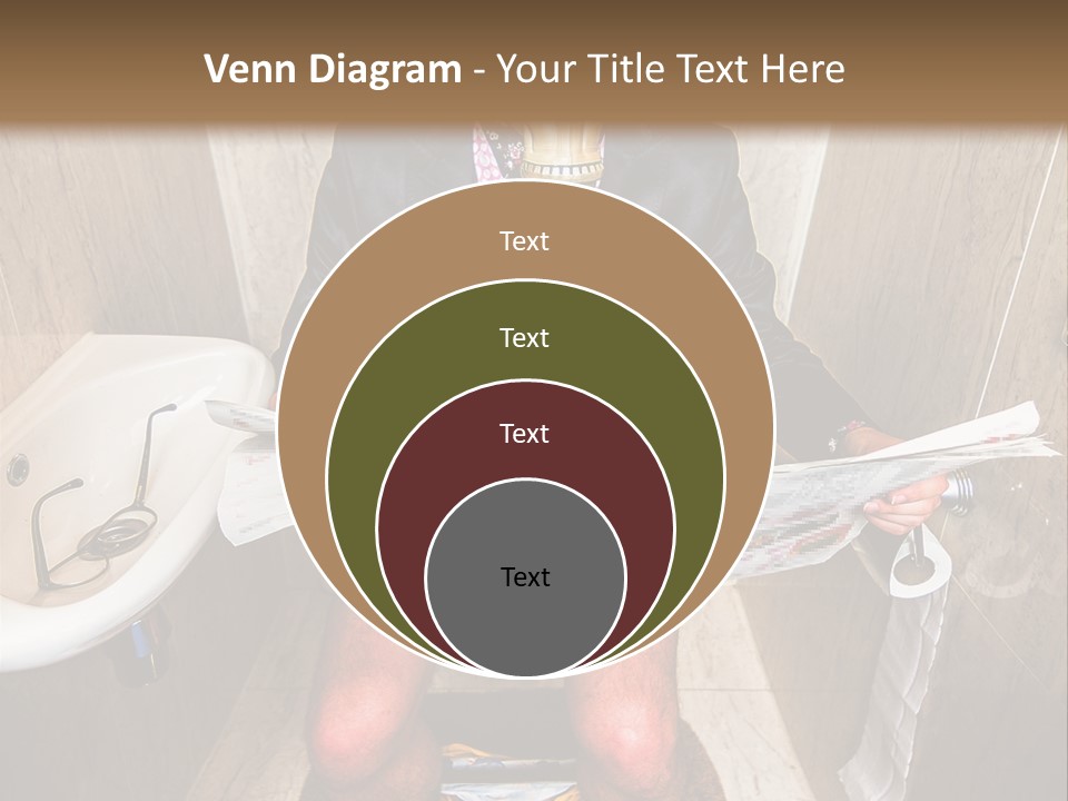 A Man In A Gas Mask Sitting On A Toilet Reading A Newspaper PowerPoint Template