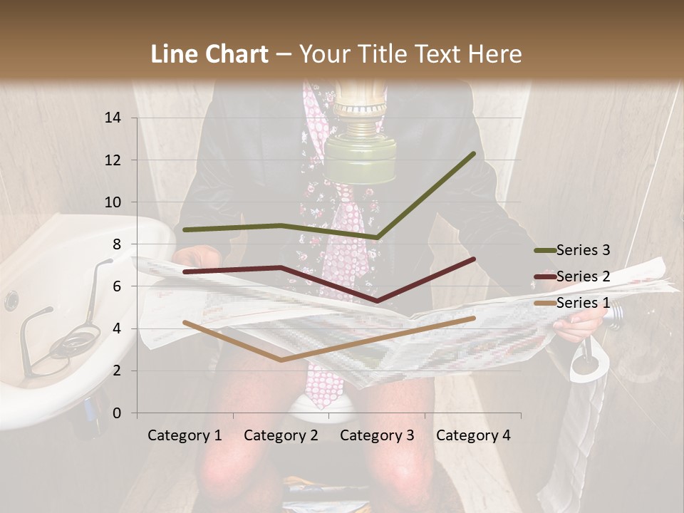 A Man In A Gas Mask Sitting On A Toilet Reading A Newspaper PowerPoint Template