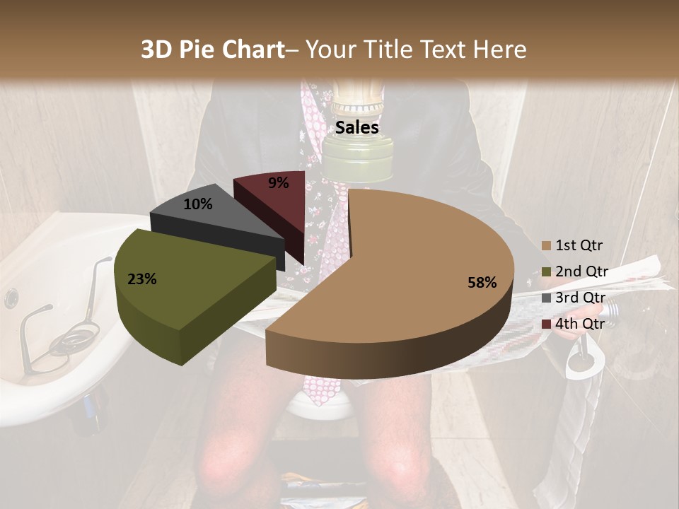 A Man In A Gas Mask Sitting On A Toilet Reading A Newspaper PowerPoint Template