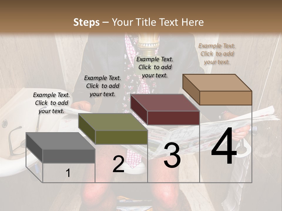 A Man In A Gas Mask Sitting On A Toilet Reading A Newspaper PowerPoint Template