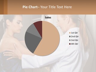 Two Women In White Lab Coats Are Looking At Something PowerPoint Template