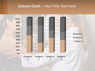 Two Women In White Lab Coats Are Looking At Something PowerPoint Template