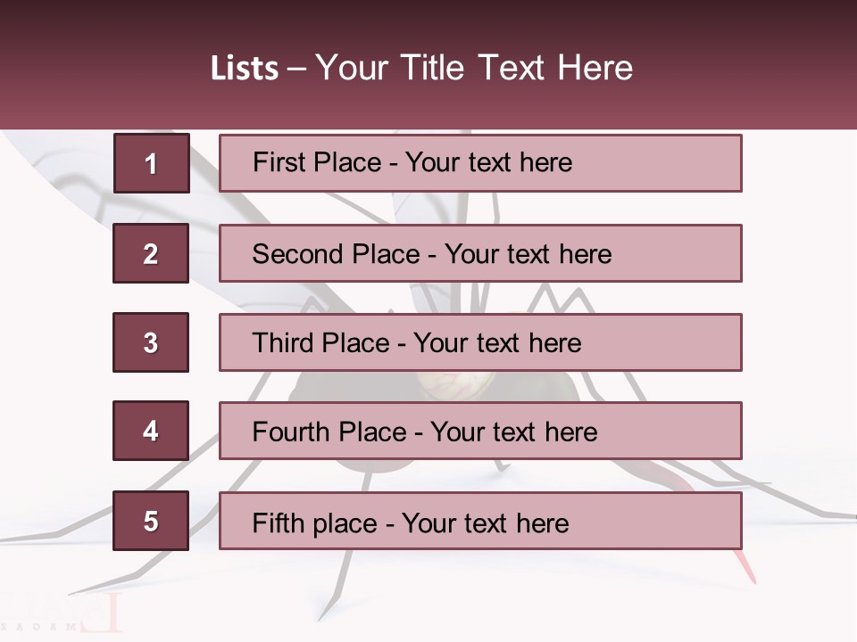 A Mosquito With Two Eyes On It's Body PowerPoint Template