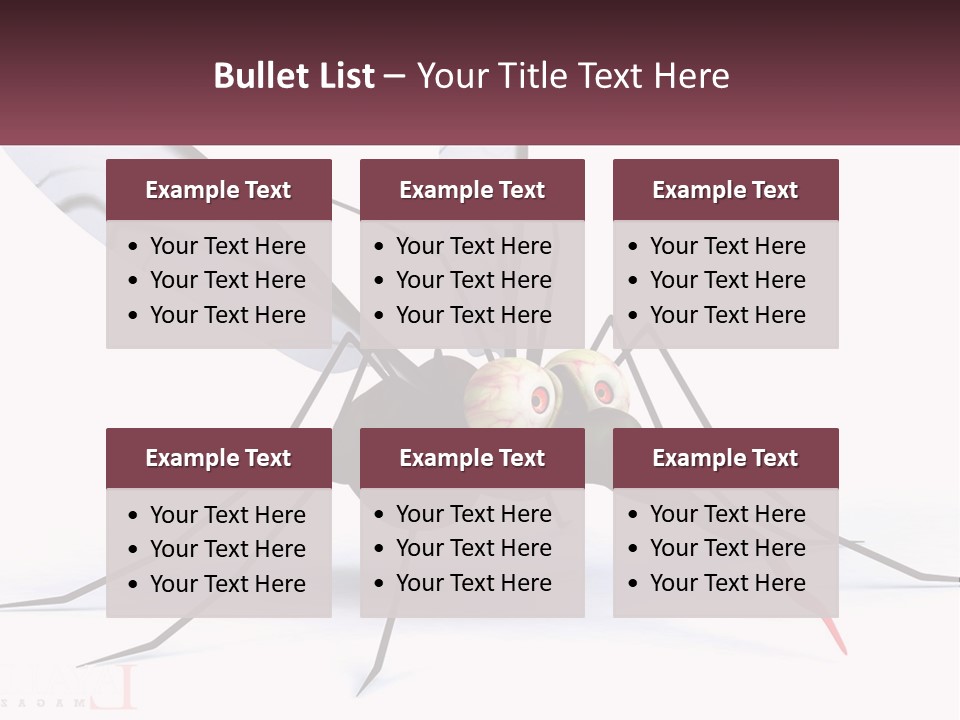 A Mosquito With Two Eyes On It's Body PowerPoint Template