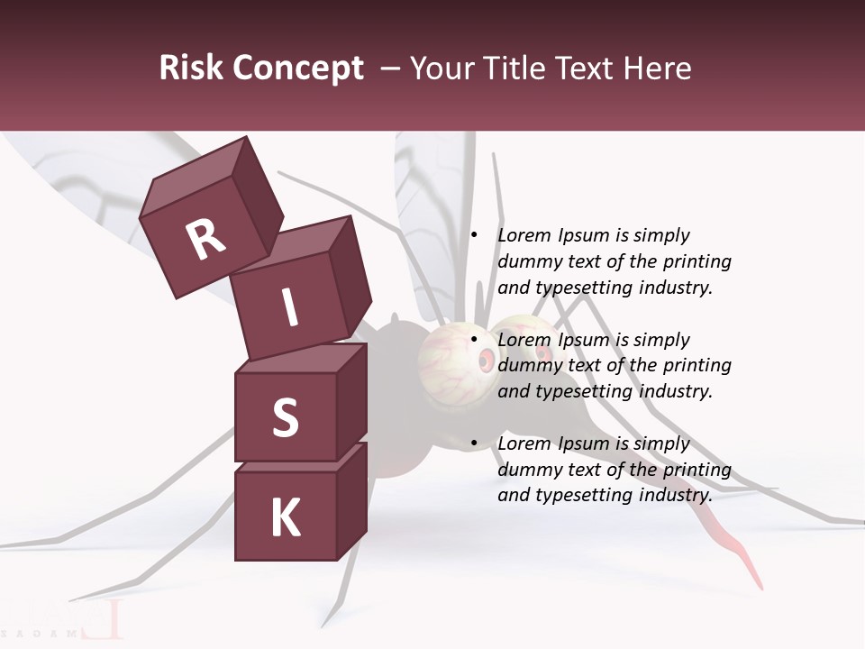 A Mosquito With Two Eyes On It's Body PowerPoint Template