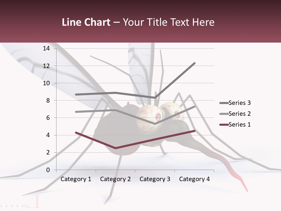 A Mosquito With Two Eyes On It's Body PowerPoint Template