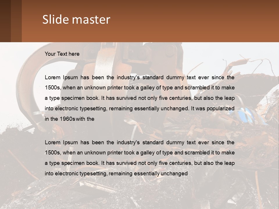 A Pile Of Dirt With A Large Metal Ball On Top Of It PowerPoint Template