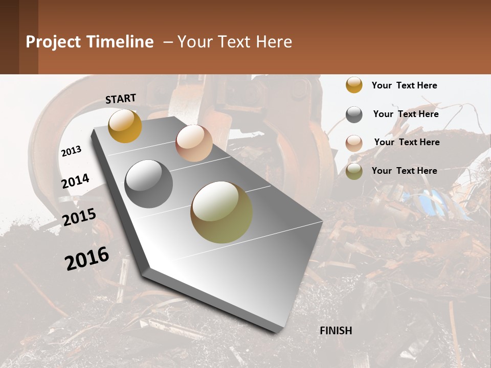 A Pile Of Dirt With A Large Metal Ball On Top Of It PowerPoint Template