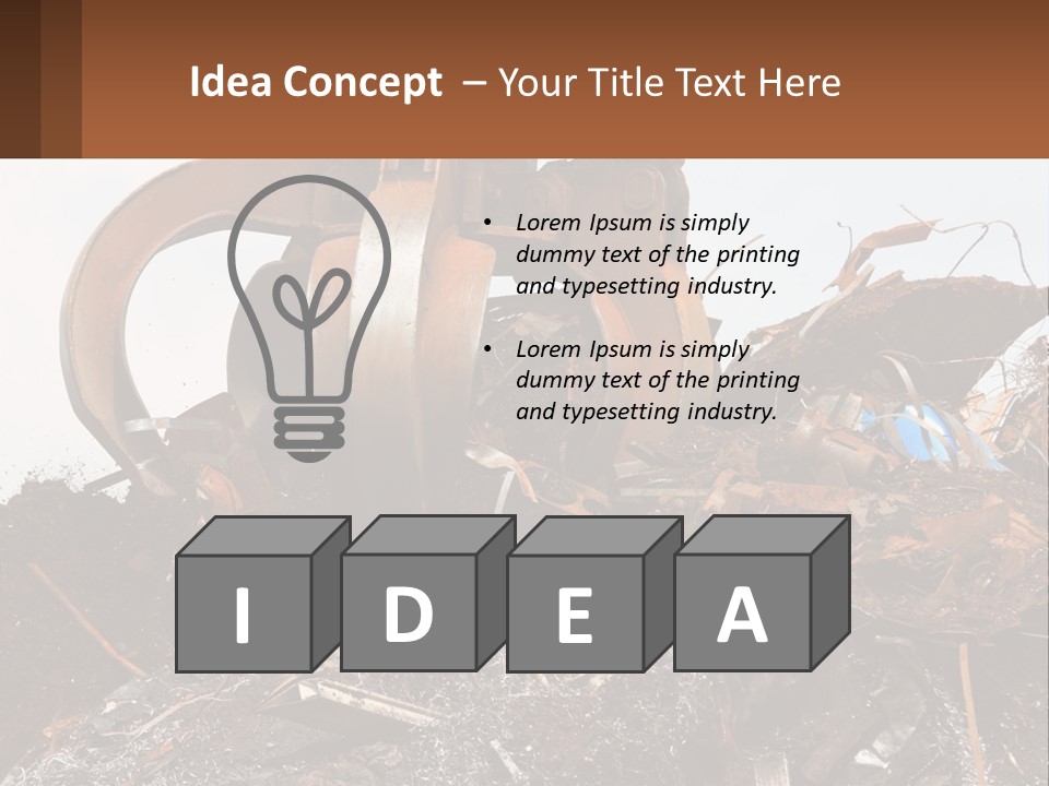 A Pile Of Dirt With A Large Metal Ball On Top Of It PowerPoint Template