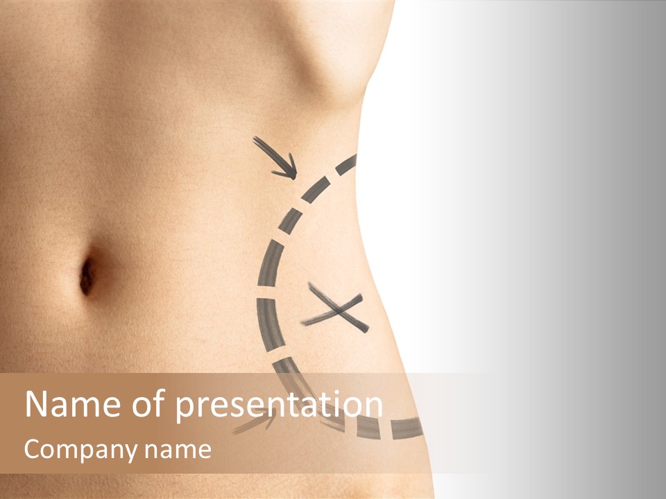 A Woman's Stomach With A Clock On It PowerPoint Template