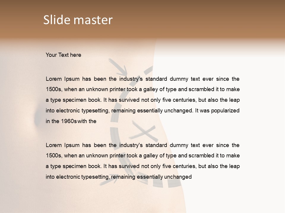 A Woman's Stomach With A Clock On It PowerPoint Template