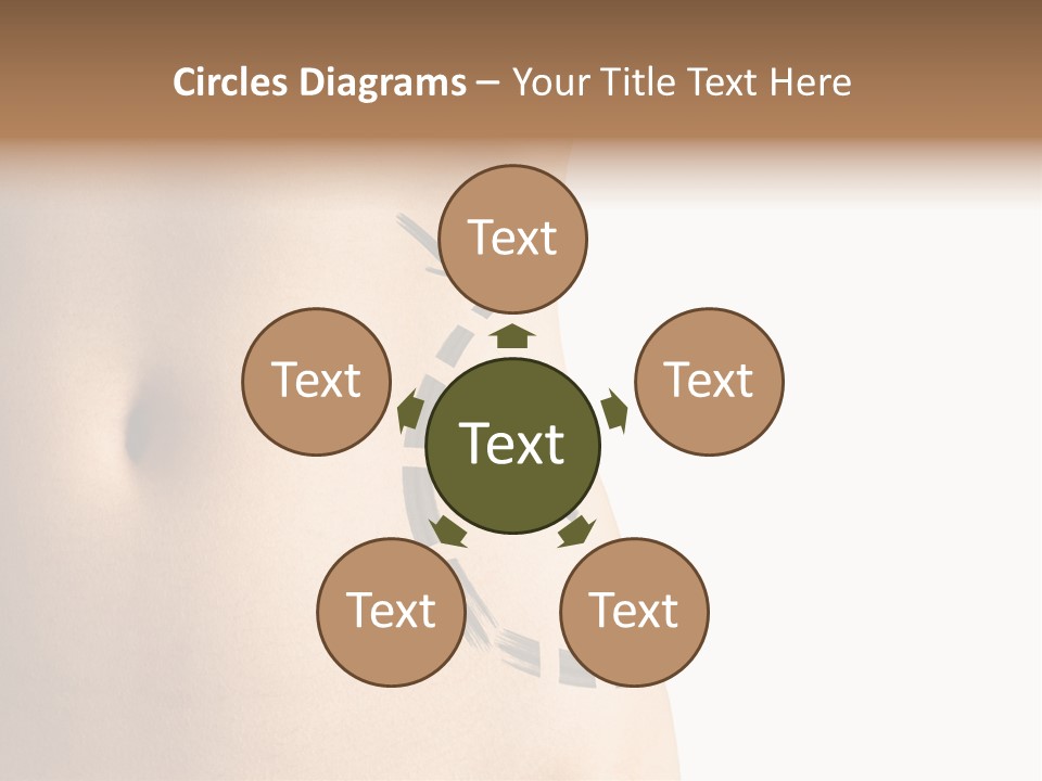 A Woman's Stomach With A Clock On It PowerPoint Template