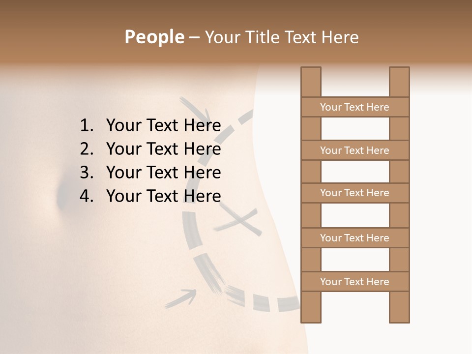 A Woman's Stomach With A Clock On It PowerPoint Template