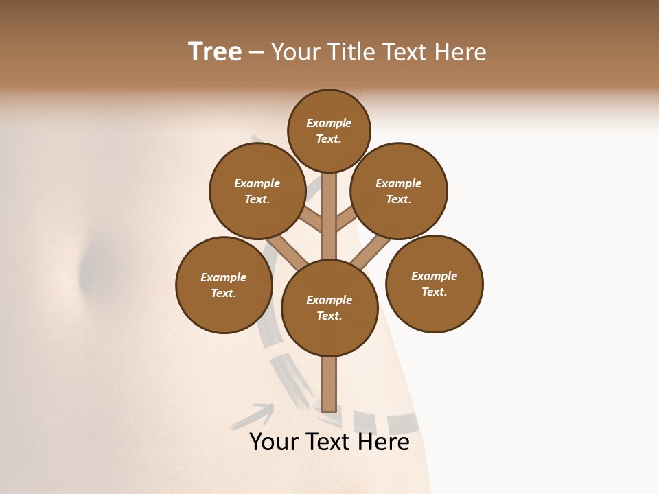 A Woman's Stomach With A Clock On It PowerPoint Template