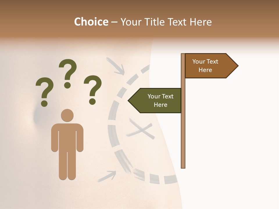 A Woman's Stomach With A Clock On It PowerPoint Template