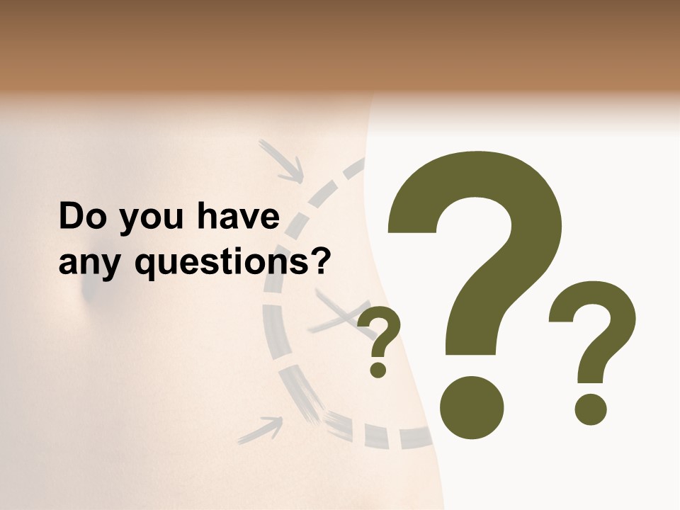 A Woman's Stomach With A Clock On It PowerPoint Template