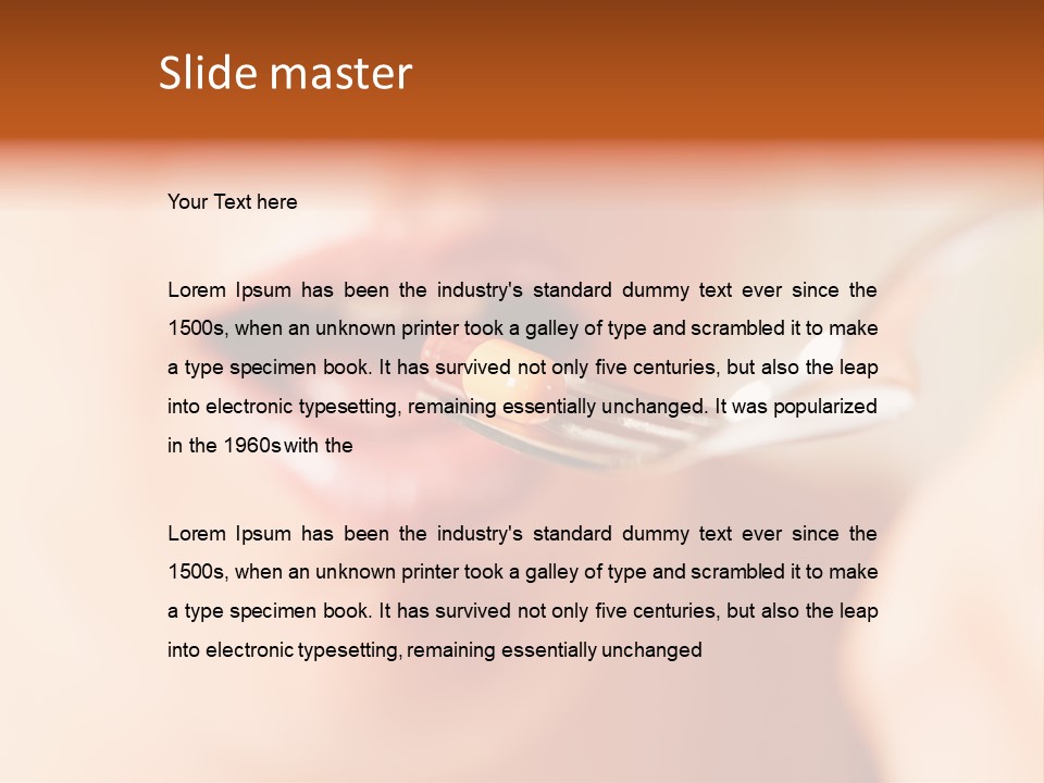 A Woman Holding A Spoon With A Pill On It PowerPoint Template