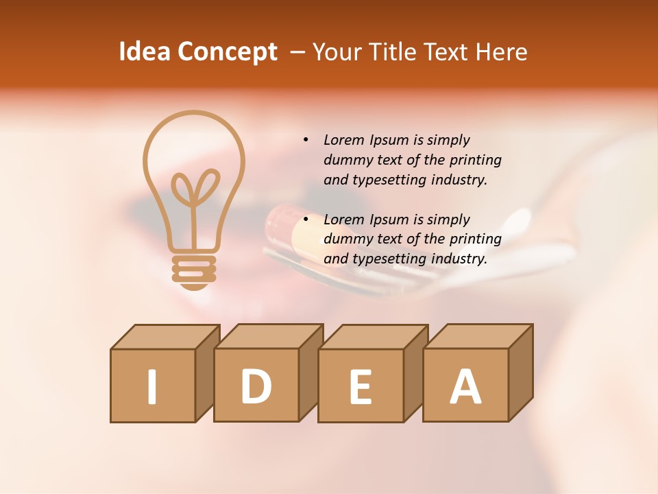 A Woman Holding A Spoon With A Pill On It PowerPoint Template