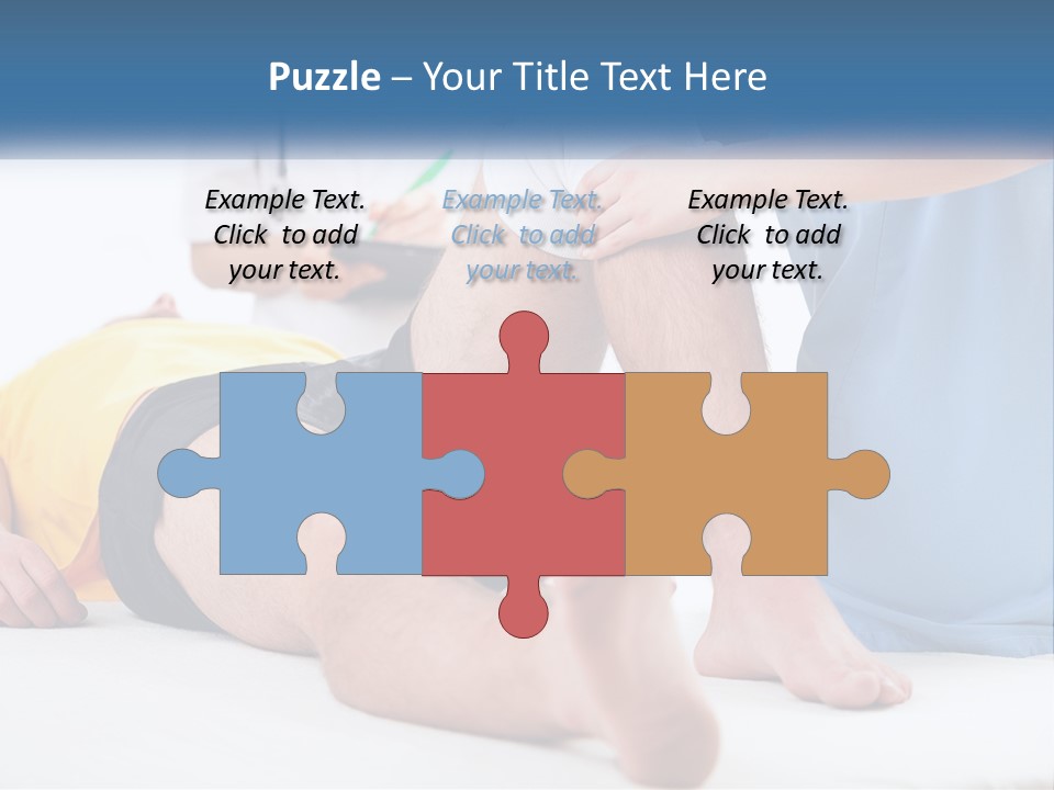 A Doctor Examining A Man's Leg With A Stethoscope PowerPoint Template