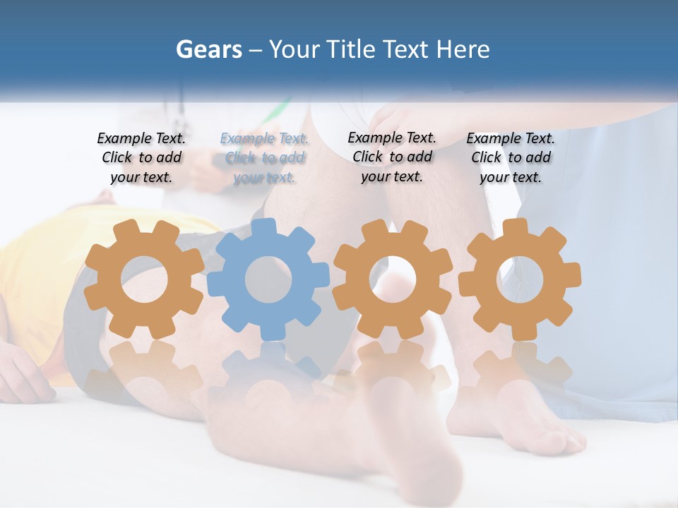 A Doctor Examining A Man's Leg With A Stethoscope PowerPoint Template