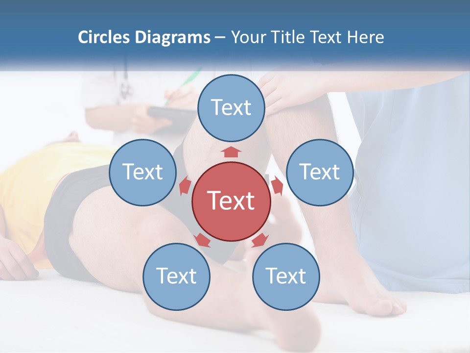 A Doctor Examining A Man's Leg With A Stethoscope PowerPoint Template