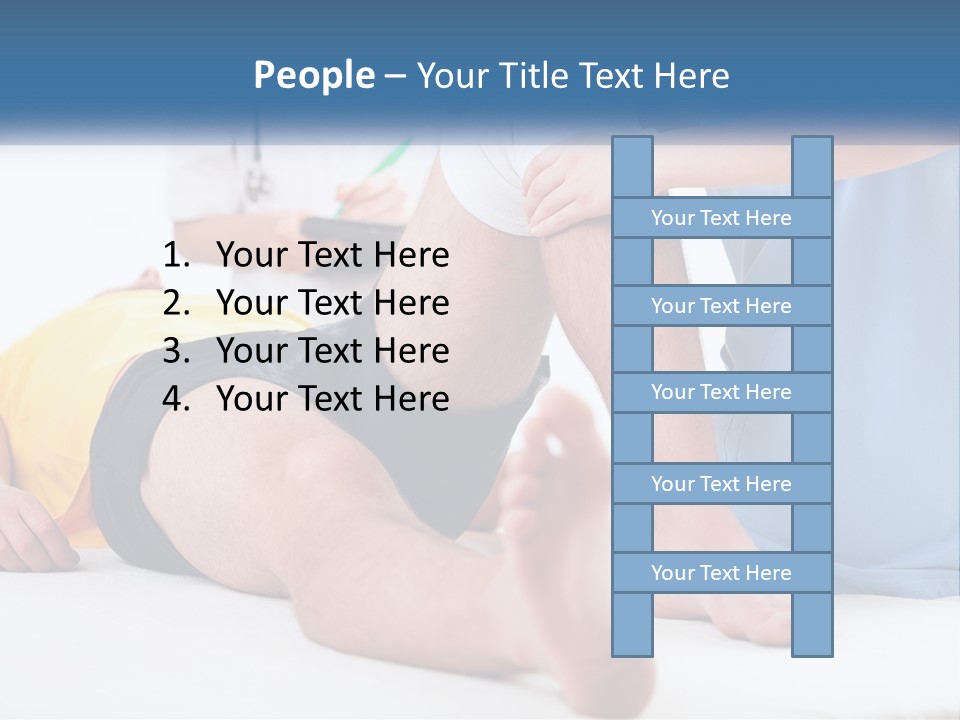 A Doctor Examining A Man's Leg With A Stethoscope PowerPoint Template