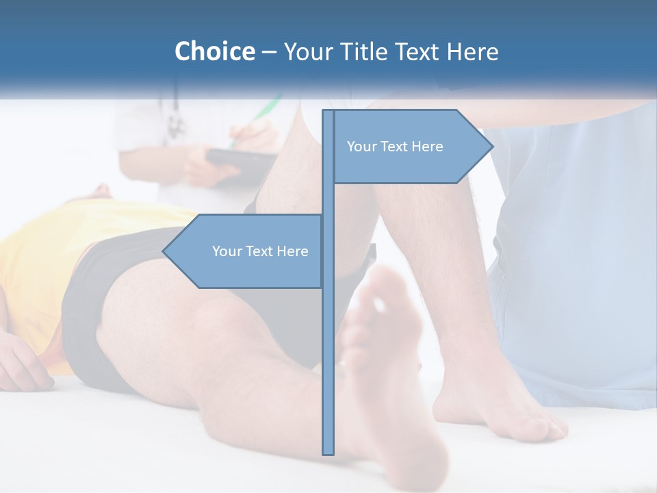 A Doctor Examining A Man's Leg With A Stethoscope PowerPoint Template