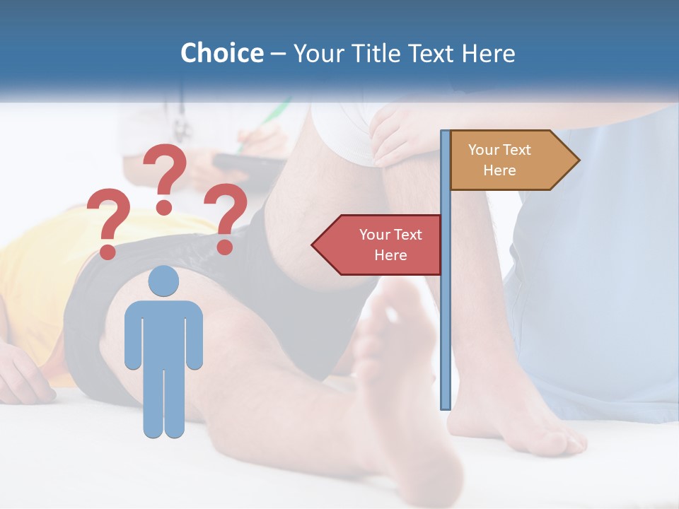 A Doctor Examining A Man's Leg With A Stethoscope PowerPoint Template