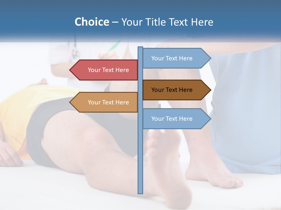 A Doctor Examining A Man's Leg With A Stethoscope PowerPoint Template