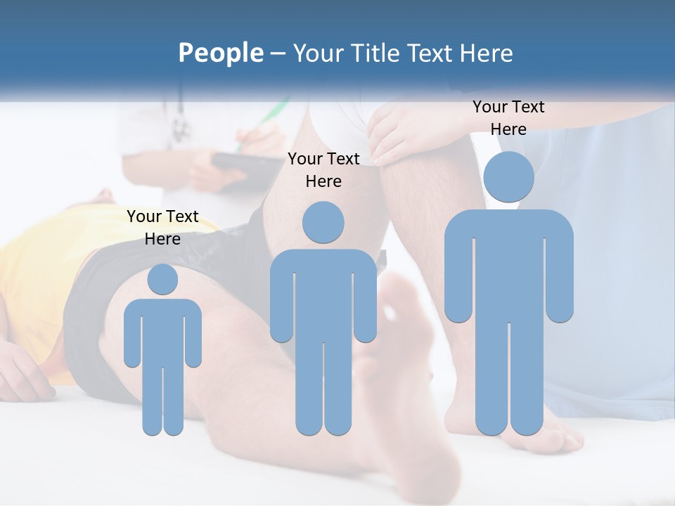 A Doctor Examining A Man's Leg With A Stethoscope PowerPoint Template