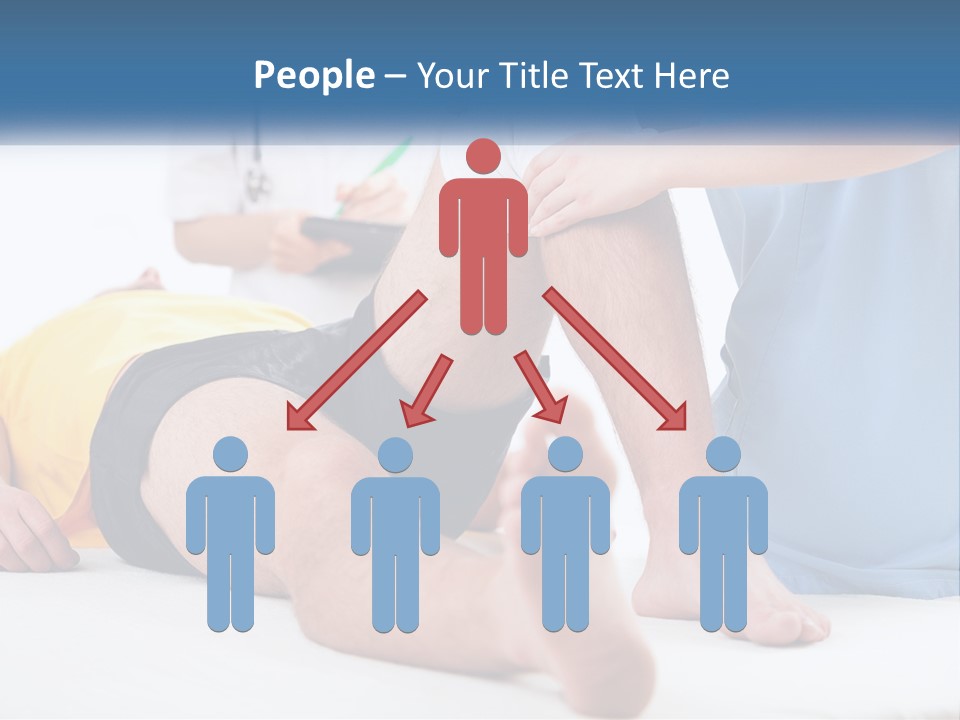 A Doctor Examining A Man's Leg With A Stethoscope PowerPoint Template