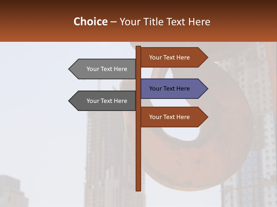 A Rusted Chain With A Building In The Background PowerPoint Template