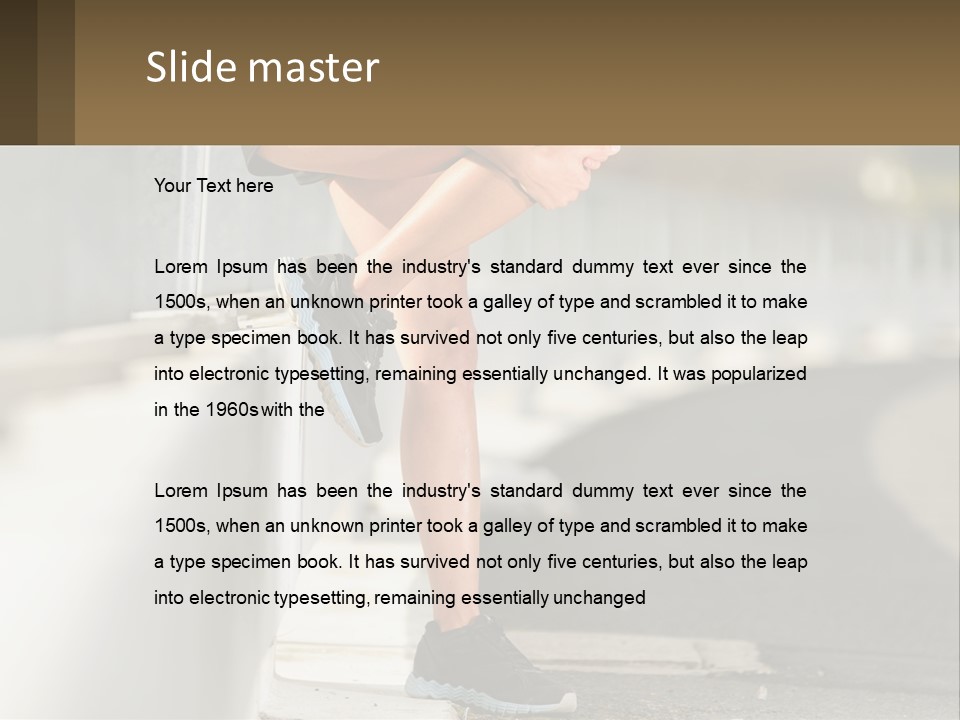 A Person Sitting On A Wall With Their Legs Crossed PowerPoint Template