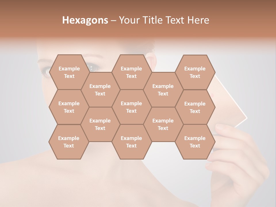 A Woman Holding Up A Picture Of Her Skin PowerPoint Template