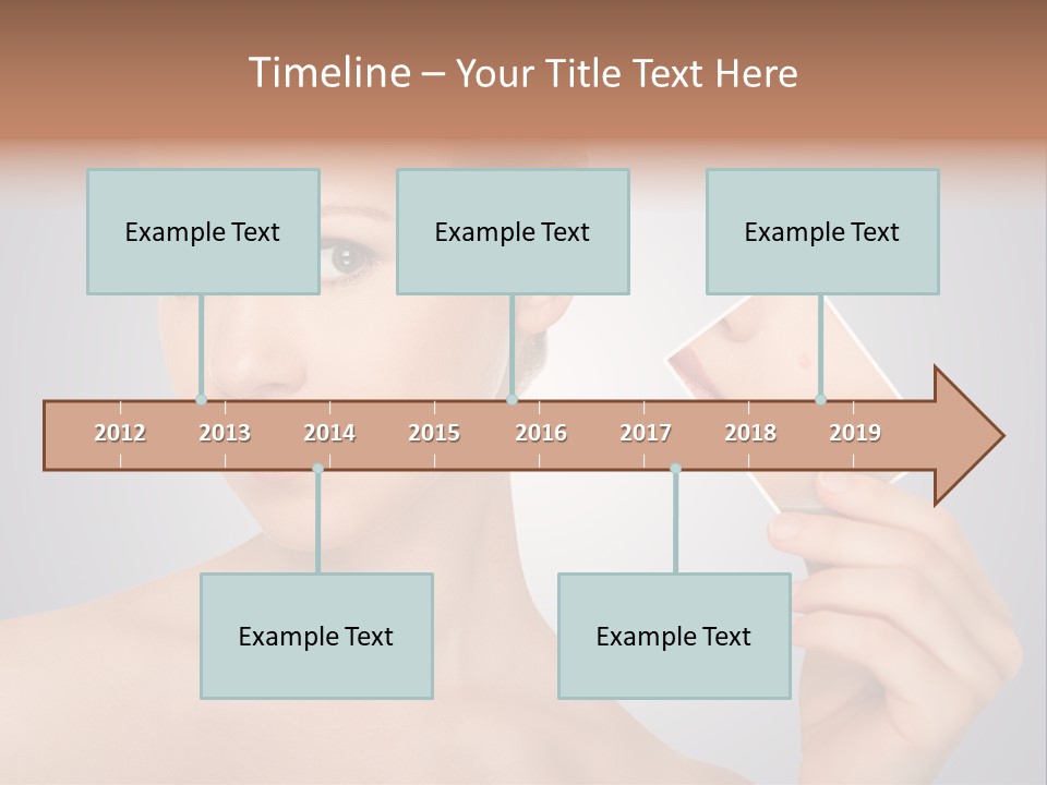 A Woman Holding Up A Picture Of Her Skin PowerPoint Template