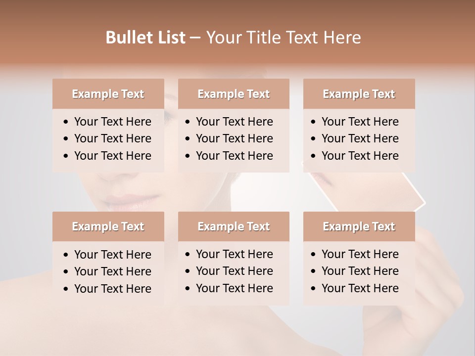 A Woman Holding Up A Picture Of Her Skin PowerPoint Template