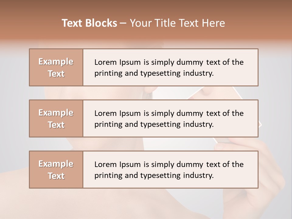 A Woman Holding Up A Picture Of Her Skin PowerPoint Template