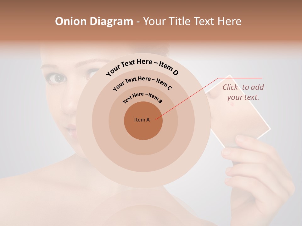 A Woman Holding Up A Picture Of Her Skin PowerPoint Template