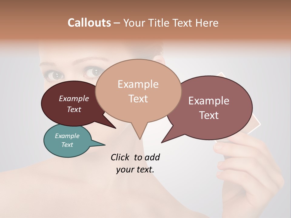 A Woman Holding Up A Picture Of Her Skin PowerPoint Template